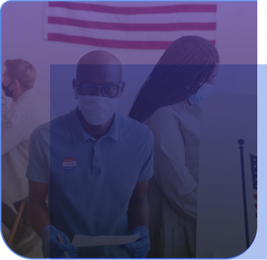 An abstract image of voters